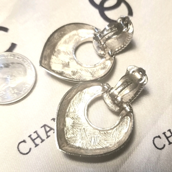 GIVENCHY PARIS NY Door Knocker Earrings ~ Vintage - Picture 2 of 6